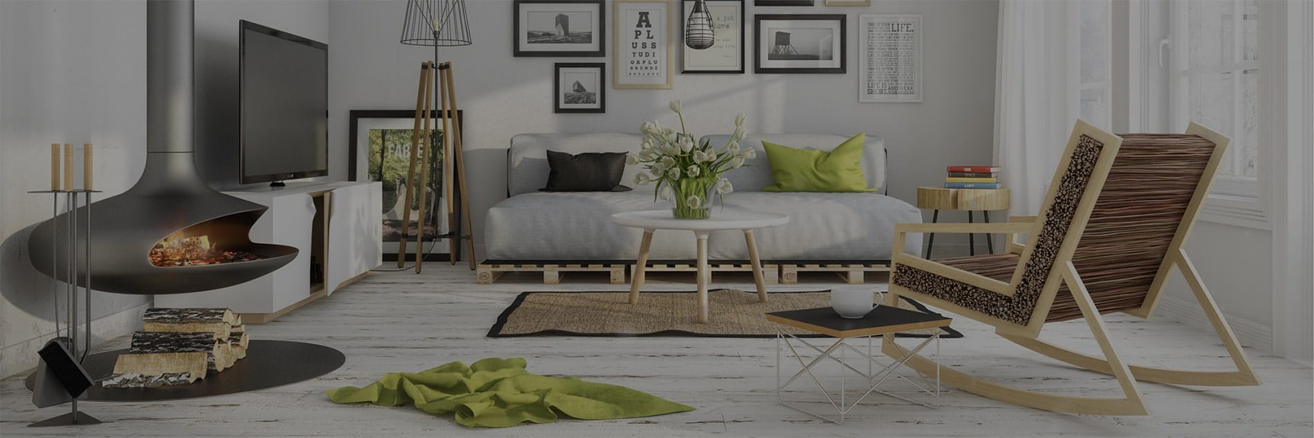 Furnished living room - Habitas Rental furniture rental Houston