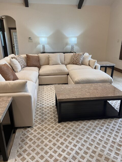 Habitas Rental cream sectional living room